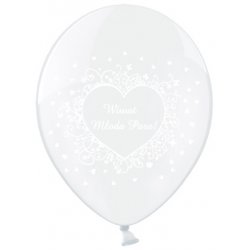 Balon lateksowy Wiwat Młoda Para Crystal Clear 30 cm