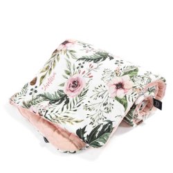 Kocyk Velvet Cotton -Wild blossom, powder pink - La Millou