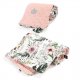 Kocyk Velvet Cotton -Wild blossom, powder pink - La Millou