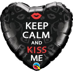 Balon Serce Keep Calm And Kiss Me - 46 cm