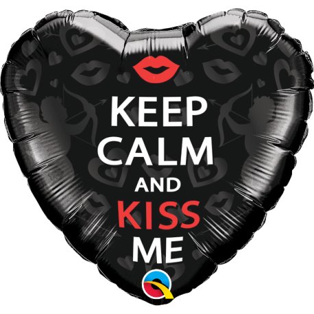 Balon Serce Keep Calm And Kiss Me - 46 cm