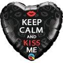 Balon Serce Keep Calm And Kiss Me - 46 cm