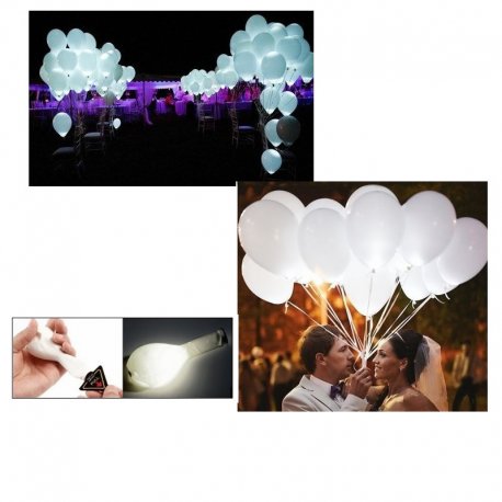 Balony Led Wesele - Świecące białe balony