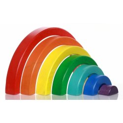 Układanka drewniana tęcza, pomoc Montessori