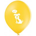 Balon Piesek - Biały piesek na żółtym tle - 11 cali