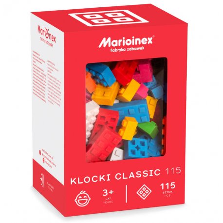 Marioinex - Klocki Classic 115 szt. - giętkie, gumowe