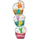 Balon SuperShape - Babeczki "Happy Birthday" - 33 x 104 cm