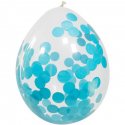 Balony niebieskie confetti, 4szt