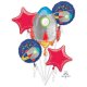 Bukiet balonów foliowych RAKIETA i GWIAZDY - SuperShape