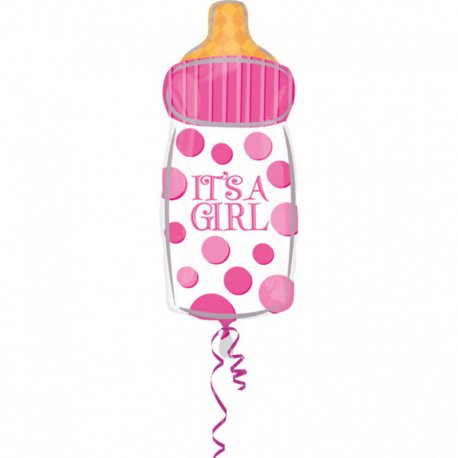 Balon w kształcie butelki - It's a girl - 58 cm