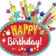 Balon SuperShape - Festive Birthday "Happy Birthday" - 76 x 73 cm