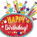 Balon SuperShape - Festive Birthday "Happy Birthday" - 76 x 73 cm
