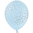 Balon lateksowy w stylu confetti - niebieski w złote kropeczki