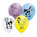 Balon lateksowy "Zwierzątka z farmy", pastel mix 5 kolorów / zwierząt - QL