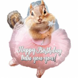 Balon Foliowy Happy Birthday - Wiewiórka 46 cm