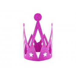 Korona Princess - Ciemny Róż - Brokatowa