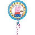 Świnka Peppa Urodzinowy Balon Foliowy - 43cm - Happy Birthday