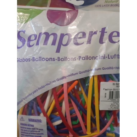 Balony do modelowania 160S Sempertex Fashion Solid 50 szt mix kolorów