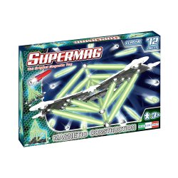 Supermag Classic Glow 72 - Klocki Magnetyczne Świecące w ciemności