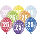 Balony na 25 urodziny - 30 cm - lateksowe, różne kolory