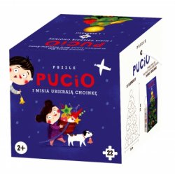 Pucio i Misia ubierają choinkę, puzzle