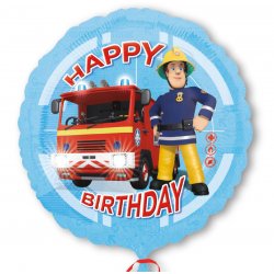 Balon Foliowy Strażak Sam - Happy Birthday - 43 cm