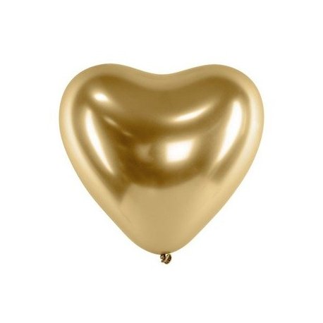 Balon Glossy w kształcie serca, Złoty