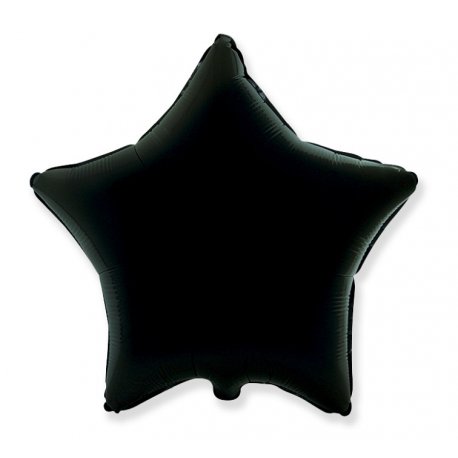Balon czarna gwiazdka, foliowy 18 cali