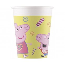 Kubeczki Urodzinowe Świnka Peppa - Peppa Pig, 8 sztuk papierowych kubków 200 ml