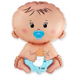 Balon foliowy "Bobas chłopiec" - Baby Shower - 61 cm