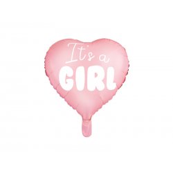 Balon w kształcie serca - It's a girl - 45 cm