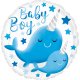 Balon Narodziny Dziecka Baby Boy - dla chłopczyka - Narwale 43 cm