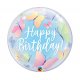 Balon Bubbles - Motylki - Happy Birthday - 56 cm