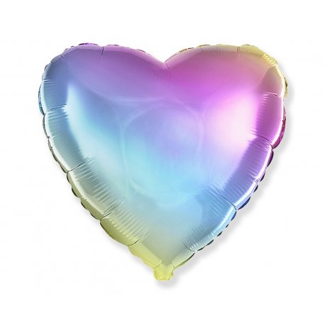 Balon serce gradient pastelowy 18" (45 cm)