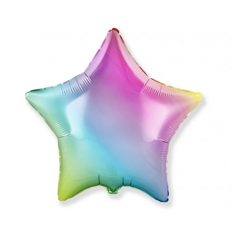 Balon foliowy - gradient pastelowy - gwiazdka 18' (45 cm)