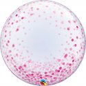 Deco Bubble Pink Confetti Dots Qualatex - 61 cm