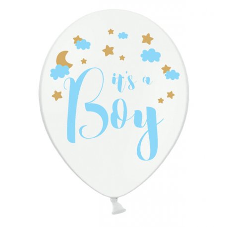 Balony 30 cm, It's a Boy, Pastel Pure White