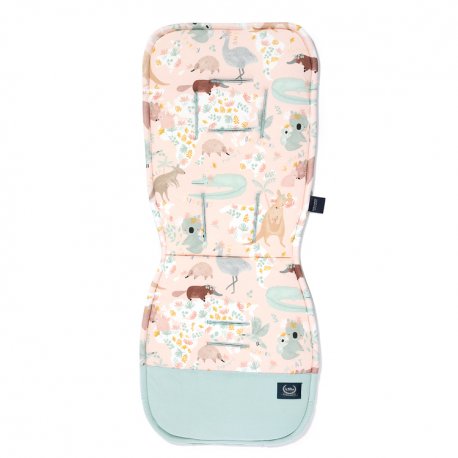 Stroller Pad Organic Jersey, Dundee & Friends Pink, Smoke Mint