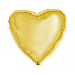 Balon złote serce 18" napełniony helem
