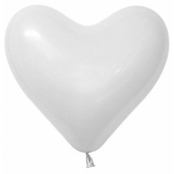 Białe Balony w kształcie serca 40 cm - na Wesele