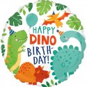 Balon foliowy "Happy Dino Birthday" urodzinowy - 43 cm