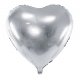 Balon foliowy Serce, 61 cm, srebrny