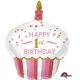 Holograficzny balon na 1 urodziny, Cupcake Girl 73 x 91cm