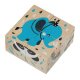Cubika - Układanka, drewniane puzzle Zwierzątka, 4 klocki, 6 obrazków