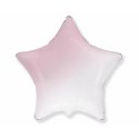 Balon foliowy gwiazda - biało-różowe ombre - 18' (45 cm)