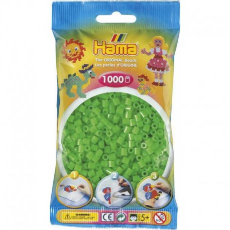 Hama 207-42 - Kolor zielony fluo, 1000 szt koralików midi