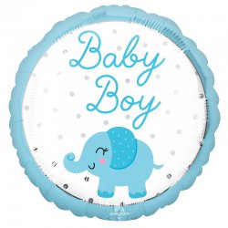 Balon Narodziny Dziecka Baby Boy - dla chłopczyka - Słonik 43 cm