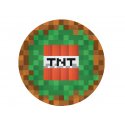 Talerzyki papierowe "Piksele - Minecraft" - 6 sztuk - 18 cm