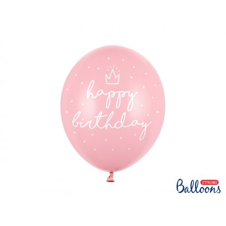 Balon lateksowy 30cm - Happy Birthday, złoty nadruk