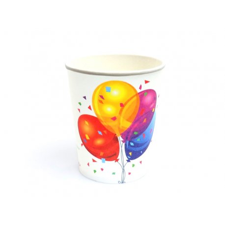 Kubeczki papierowe "Baloniki" - 6 sztuk - 250 ml